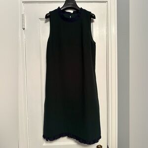 Jcrew ruffle sleeveless shift dress